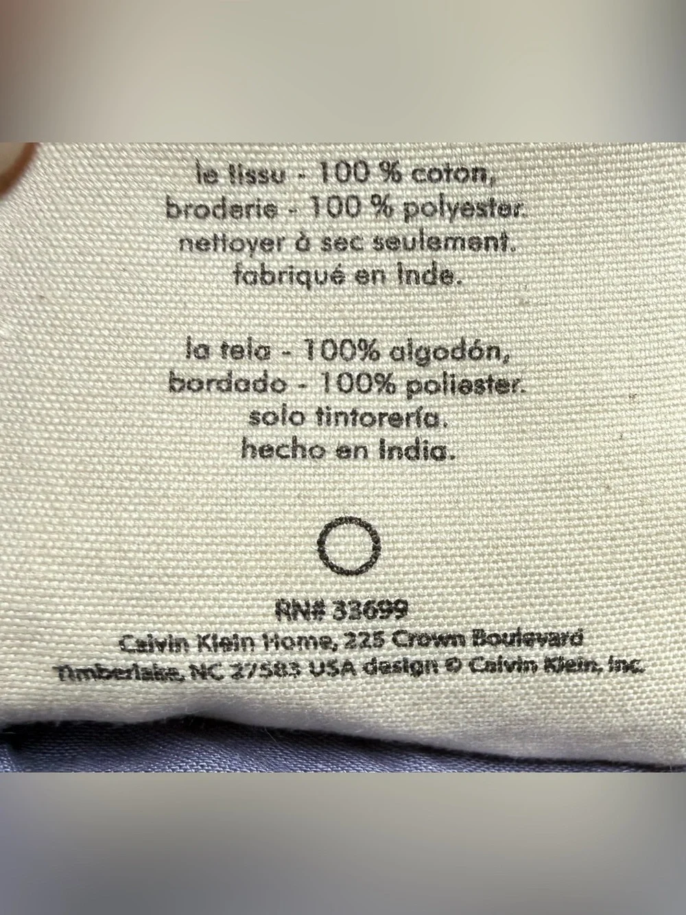 2 Calvin Klein Home label pillows in dusty periwinkle approx 10”x16” - vintage!
